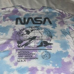 NASA Blue Purple & White Short Sleeve T shirt.
